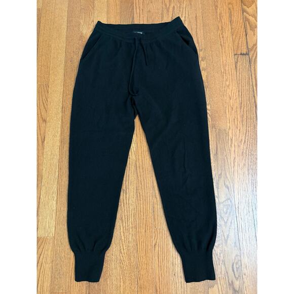 Naadam Pants Womens Size M 100% Cashmere Joggers Sweater Knit Lounge Black - Picture 1 of 6